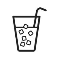 Drink with ice Line Icon vector