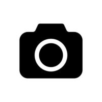 Camera black vector icon isolated on white background