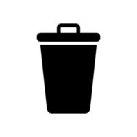 Trash can black vector icon isolated on white background