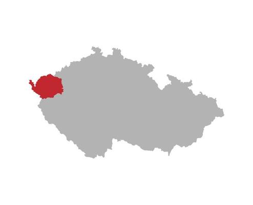 Czech map with Karlovy Vary region red highlight