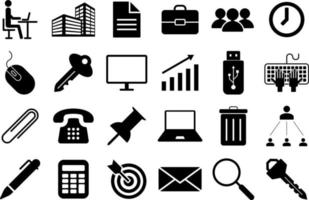 Office vector icon set on white background