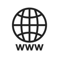 icono de línea de world wide web vector