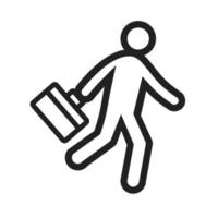 Running with Briefcase Line Icon vector