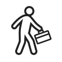 Walking with Briefcase Line Icon vector