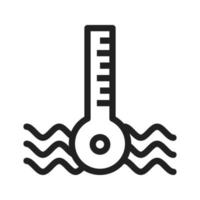 icono de la línea de temperatura del coche vector