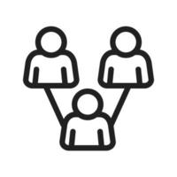 Connected Users II Line Icon vector