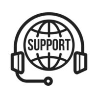 Global Support Line Icon vector