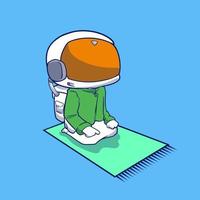 Muslim astronaut cartoon praying