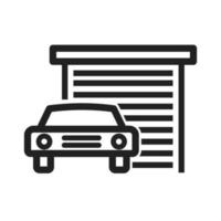 Car infront of Garage Line Icon vector