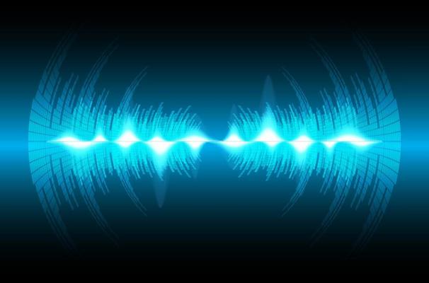 Sound waves oscillating dark light