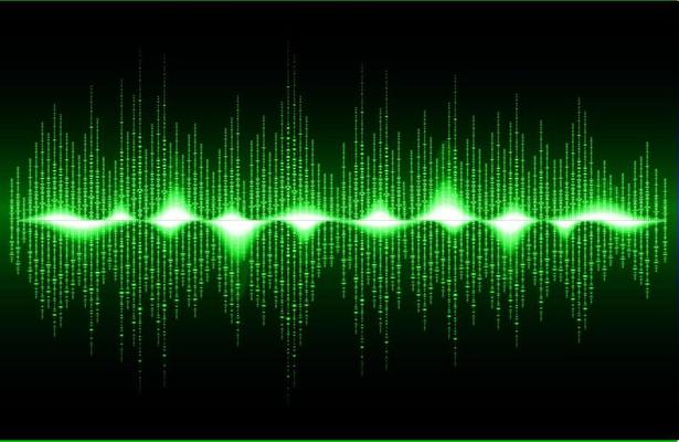Sound waves oscillating dark light