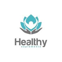 plantilla de diseño de logotipo de suplemento saludable vector