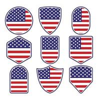 conjunto de insignias de la bandera americana vector