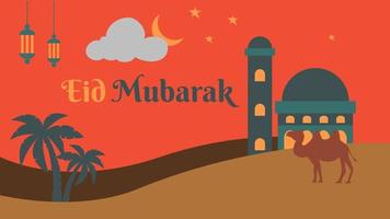 fondo eid mubarak con estilo bohemio vector