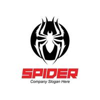 vector de logotipo de araña, diseño animal haciendo un nido y personaje de dibujos animados de película