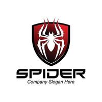 vector de logotipo de araña, diseño animal haciendo un nido y personaje de dibujos animados de película