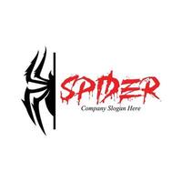 spider logo vector, animal design making a nest, and movie cartoon character vector
