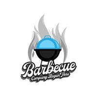 barbecue logo design, grilled meat food, company vector illustration, sticker, screen printing