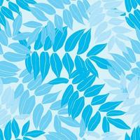 Beautiful leaves seamless pattern design. Vector hand-drawn blue leaves seamless pattern. Abstract trendy floral background. Pattern for wrapping paper or fabric.