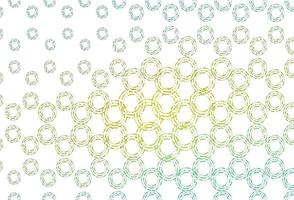 Light green, yellow vector background with bubbles.