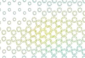 Light green, yellow vector background with bubbles.