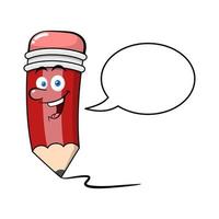 Pencil Cartoon Character With Speech Bubble vector