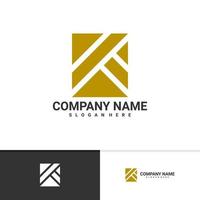 Letter K with House logo vector template, Creative K logo design concepts