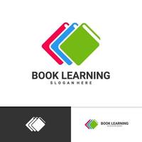 plantilla vectorial del logotipo del libro de aprendizaje, conceptos de diseño del logotipo del libro creativo vector
