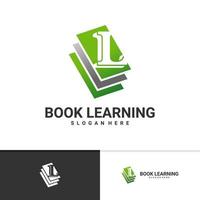 Letter L with Book logo vector template, Creative Book logo design concepts