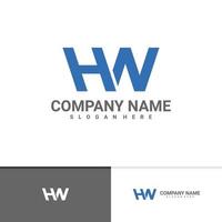 plantilla de vector de logotipo de letra hw, conceptos creativos de diseño de logotipo de hw