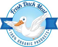 Logo design with fresh duck meat vector