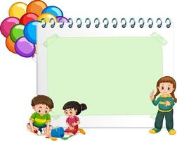Blank note page frame with children vector