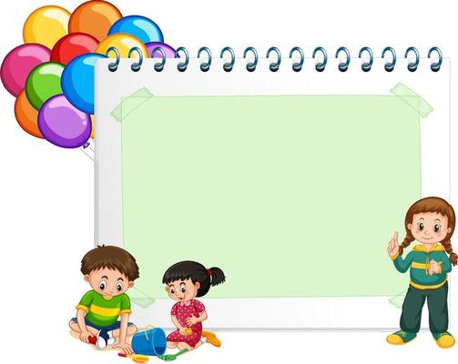Blank note page frame with children