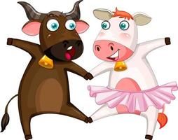 Two cows cartoon character vector