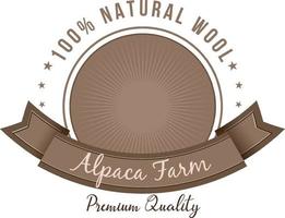 Alpaca farm logo template for wool products vector