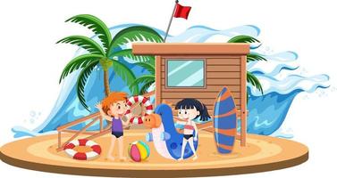 Children at the beach on summer holiday vector