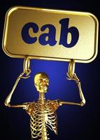 cab word and golden skeleton photo