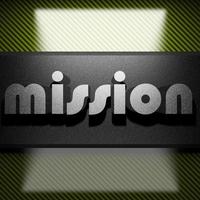 mission word of iron on carbon photo