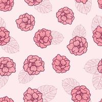 flores de anémona y hojas de fondo transparente. papel de regalo de naturaleza tropical o diseño textil. hermoso estampado con plantas exóticas dibujadas a mano. vector