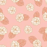 flores de anémona y hojas de fondo transparente. papel de regalo de naturaleza tropical o diseño textil. hermoso estampado con plantas exóticas dibujadas a mano. vector