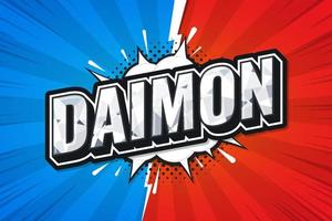 Daimon games rank. poster comic speech bubble. Vector Illustration
