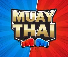 Muay Thai poster speech label banner design. Vector illustration