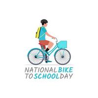 gráfico vectorial de la bicicleta nacional al día escolar bueno para la celebración nacional de la bicicleta al día escolar. diseño plano. diseño de volante. ilustración plana.