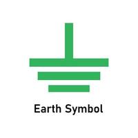 Protective earth ground symbol. Electrical grounding icon. Element in electricity. Vector