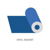 Magnetic vinyl icon. Ferritte and polymer material. Vector