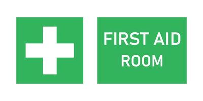 First aid room emergency  sign. Vector
