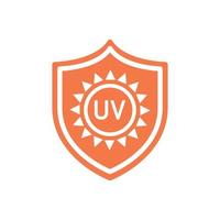 Sun protection UV flat icon. Sun tan cosmetic symbol. Vector