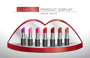 Lips shape product display 3D illustration vector for putting  cosmetics product in your advertising artwork.