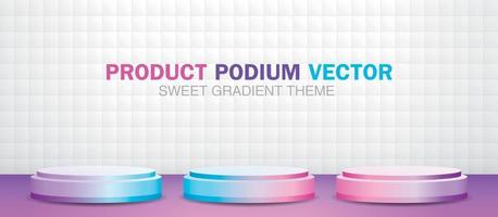 Sweet gradient product podium 3D illustration vector. vector