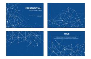 Abstract blue presentation template. Data illustration on slides, brochures or flyer vector